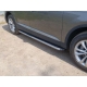 Пороги алюминиевые ТСС с накладкой серебристые для Audi Q7 2015-2021