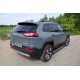 Защита заднего бампера овальная 75-42 мм ТСС для Jeep Cherokee Trailhawk 2014-2021