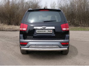 Защита заднего бампера овальная 75х42 мм для Kia Mohave № KIAMOH17-24