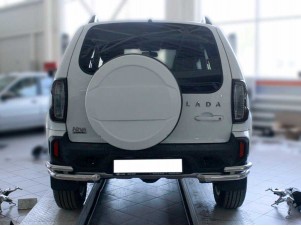 Защита заднего бампера "уголки" d-53+43 для Niva Travel 2020 – н.в. NVT_3.1